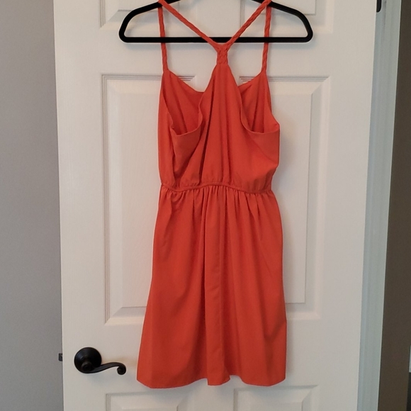 Orange Braided Racerback Summer Dress - M - Picture 2 of 3